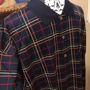 ⛳️
Men, Bobby Jones cotton stretch long-sleeved plaid cuff part button shirt